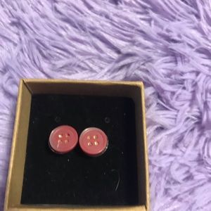 Burgundy buttons earrings